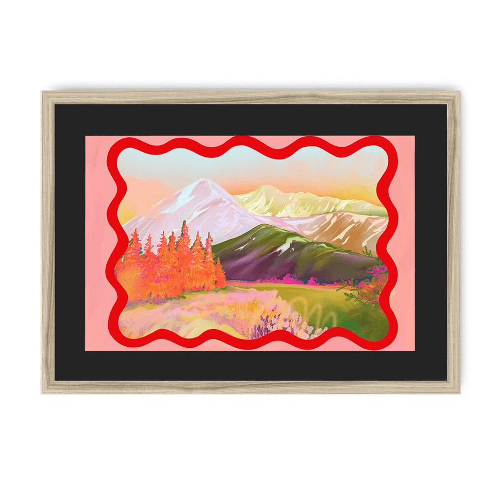 Summer Slopes Framed Print Kitsch Kanaveral A3 (297 X 420 mm) / Natural / Black Mount Framed Print