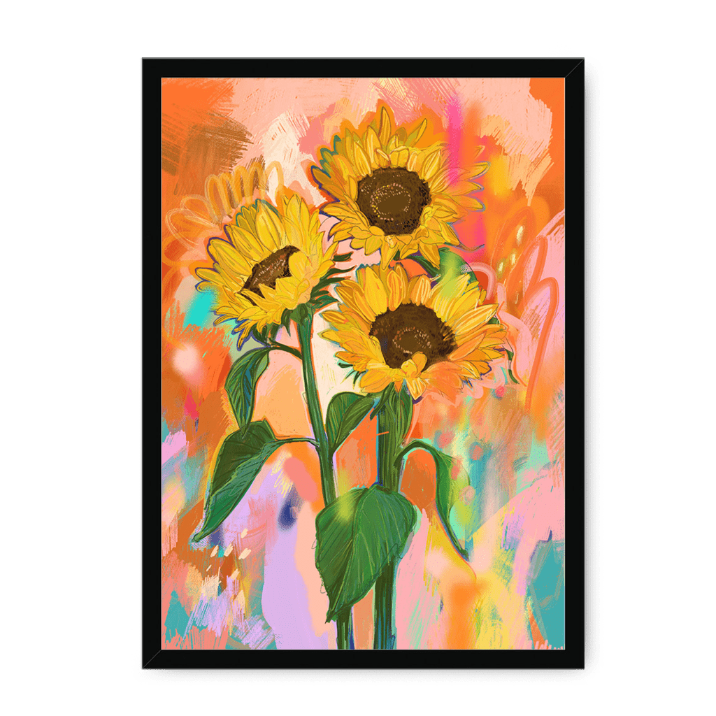 Chromatose Botanica - Sunflowers Framed Print Chromatose A3 (297 X 420 mm) / Black / No Mount (All Art) Framed Print