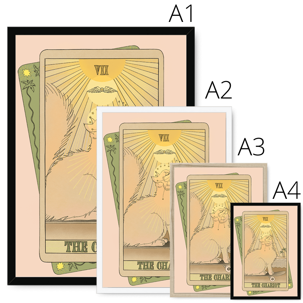 The Chariot Framed Print Tarot Cats Framed Print
