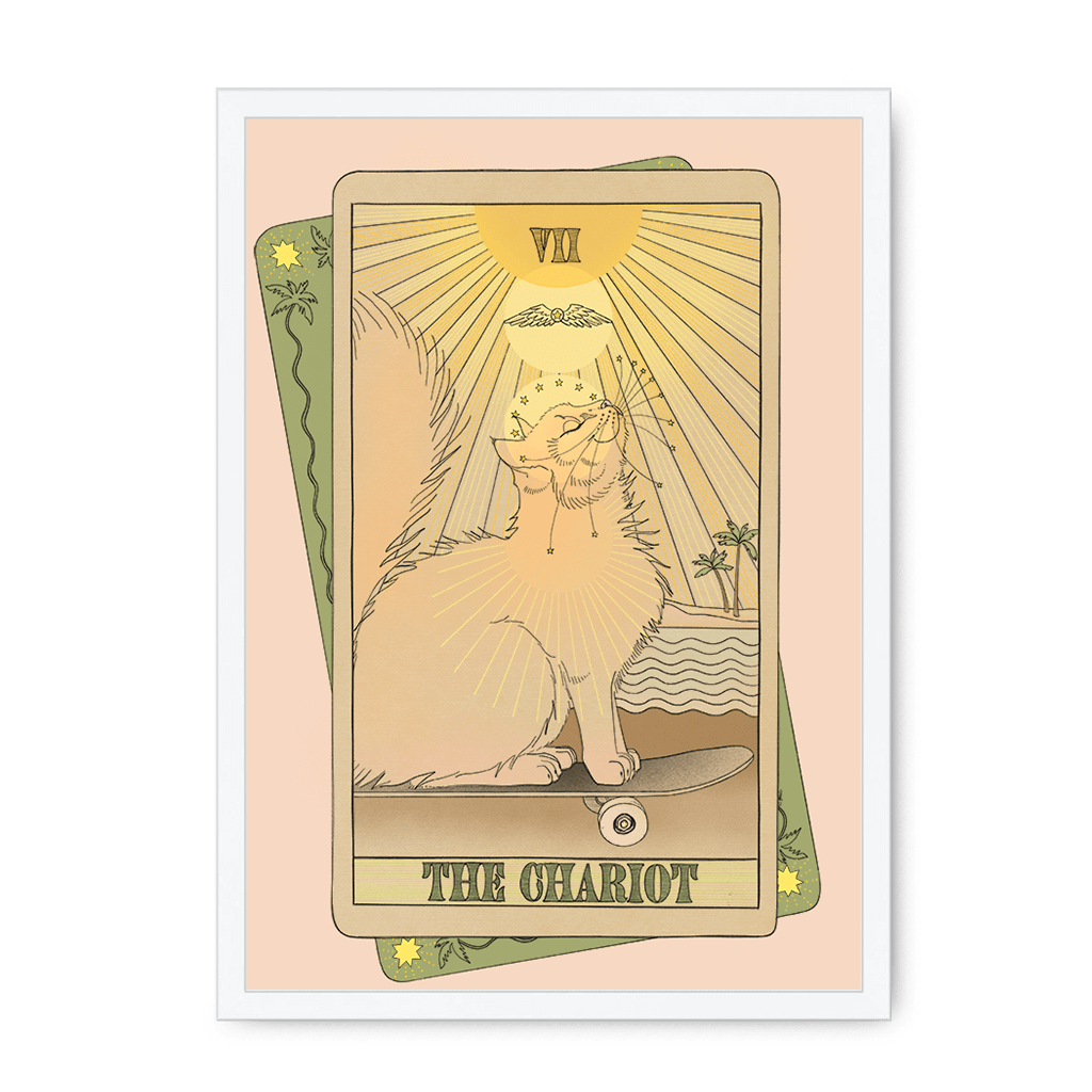 The Chariot Framed Print Tarot Cats A3 (297 X 420 mm) / White / No Mount (All Art) Framed Print