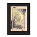 The Moon Framed Print Tarot Cats A3 (297 X 420 mm) / Black / Black Mount Framed Print