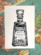 Tequila Medicina Mexicana Matte Art Print Potion & Poison Bottles Art Print