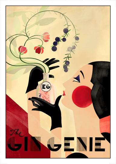 The Gin Genie Giclée Art Print Boozehound Art Print