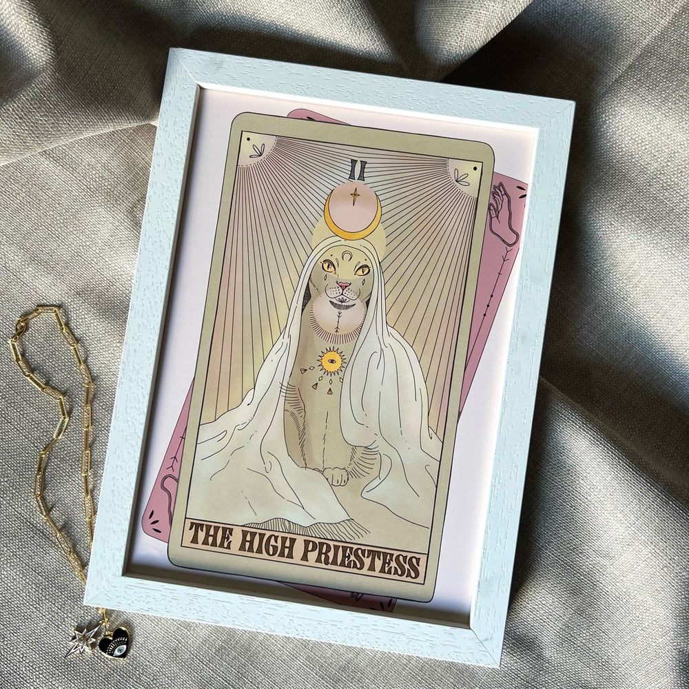 The High Priestess Art Print Tarot Cats Art Print