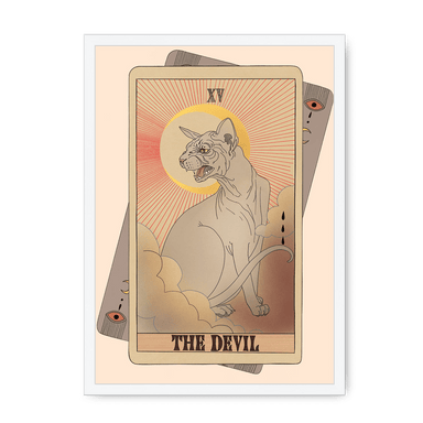 The Devil Framed Print Tarot Cats A3 (297 X 420 mm) / White / No Mount (All Art) Framed Print