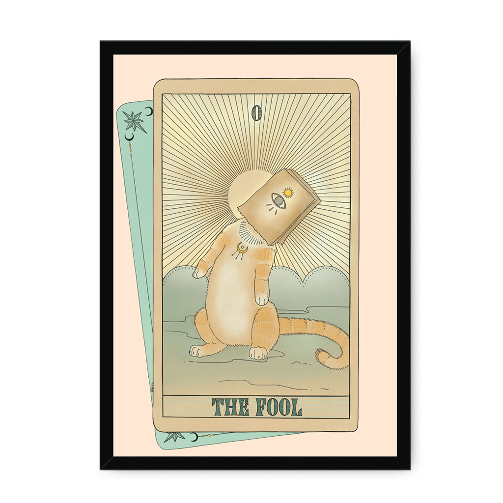 The Fool Framed Print Tarot Cats A3 (297 X 420 mm) / Black / No Mount (All Art) Framed Print