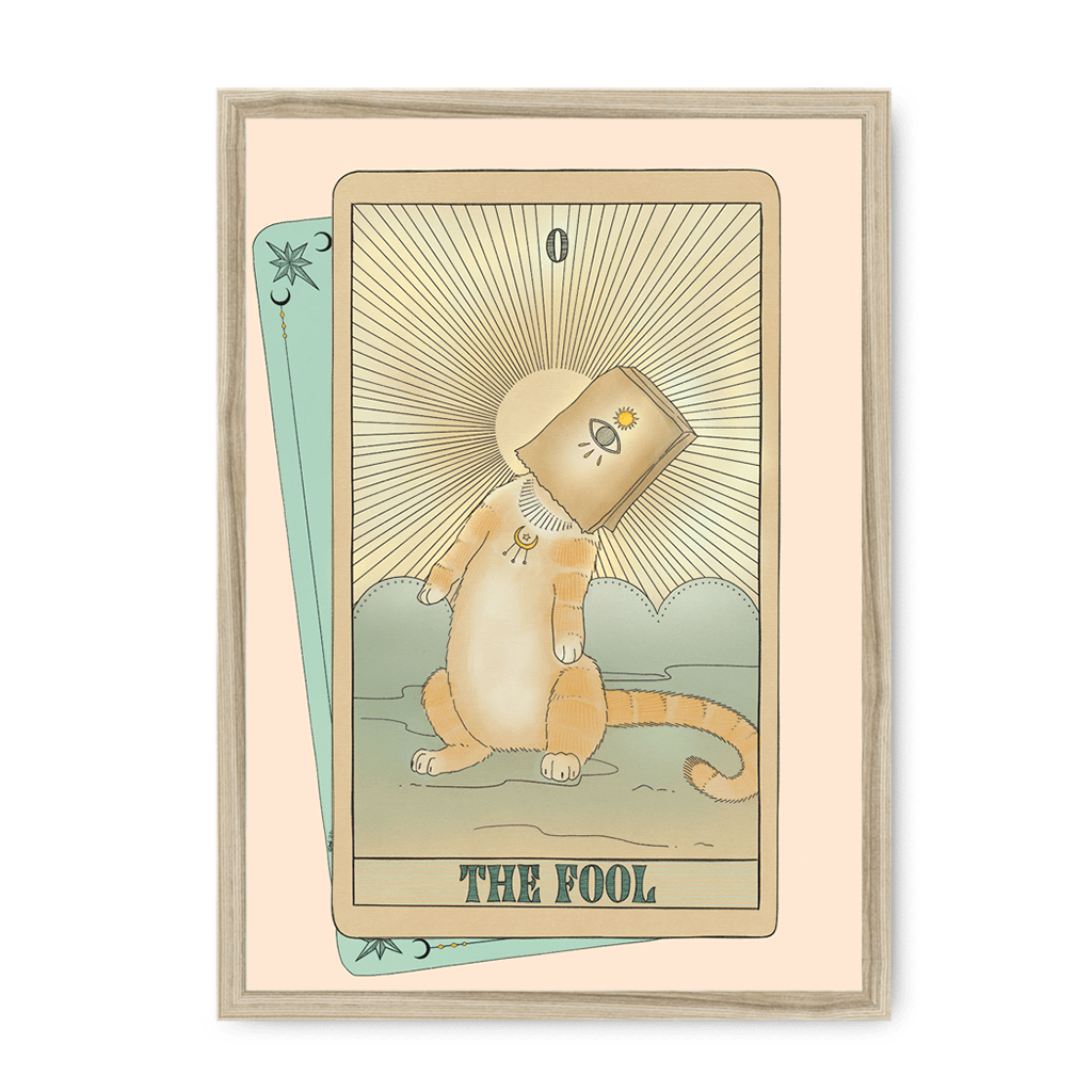 The Fool Framed Print Tarot Cats A3 (297 X 420 mm) / Natural / No Mount (All Art) Framed Print