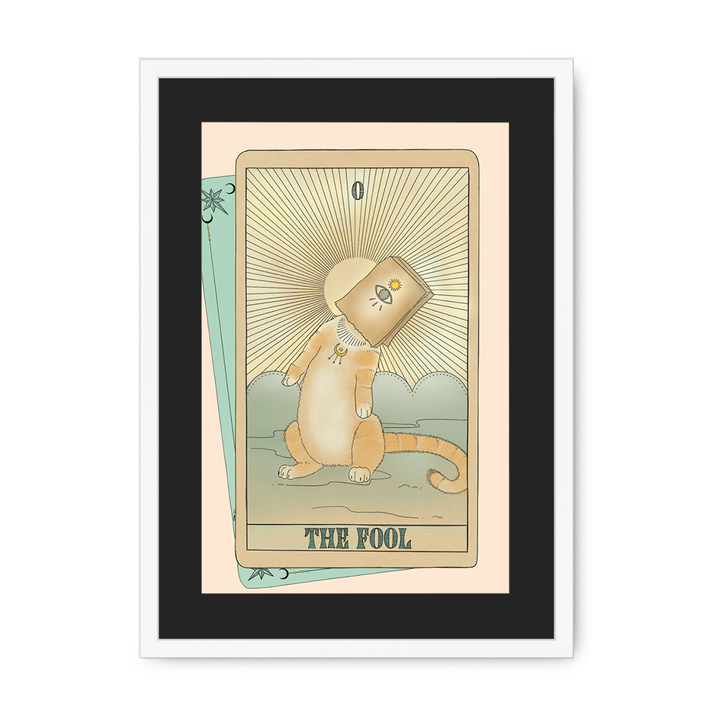 The Fool Framed Print Tarot Cats A3 (297 X 420 mm) / White / Black Mount Framed Print