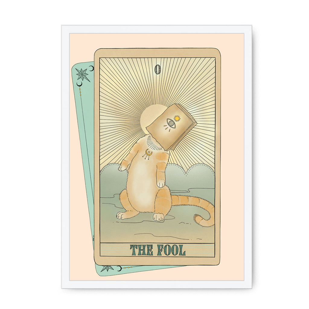 The Fool Framed Print Tarot Cats A3 (297 X 420 mm) / White / No Mount (All Art) Framed Print