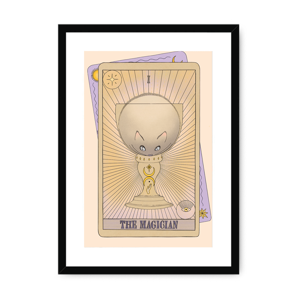 The Magician Framed Print Tarot Cats A3 (297 X 420 mm) / Black / White Mount Framed Print