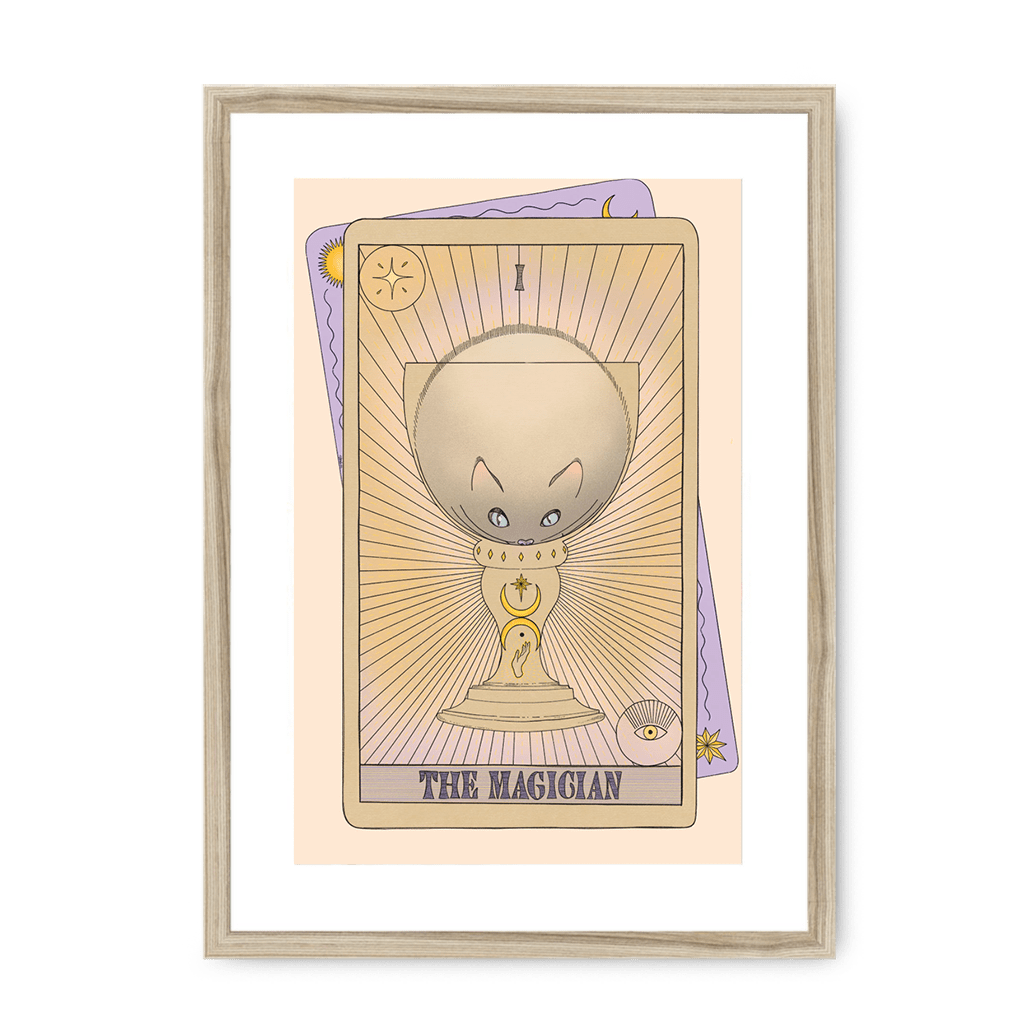 The Magician Framed Print Tarot Cats A3 (297 X 420 mm) / Natural / White Mount Framed Print