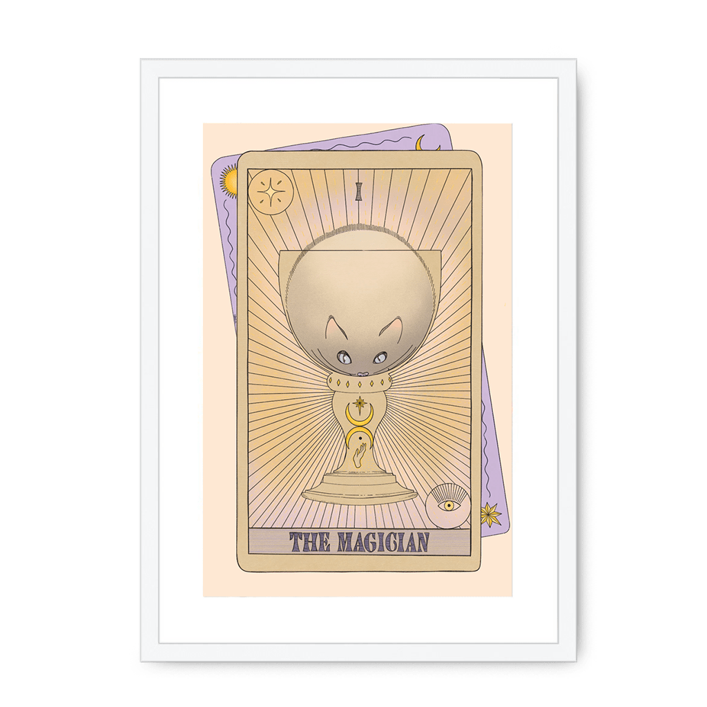 The Magician Framed Print Tarot Cats A3 (297 X 420 mm) / White / White Mount Framed Print