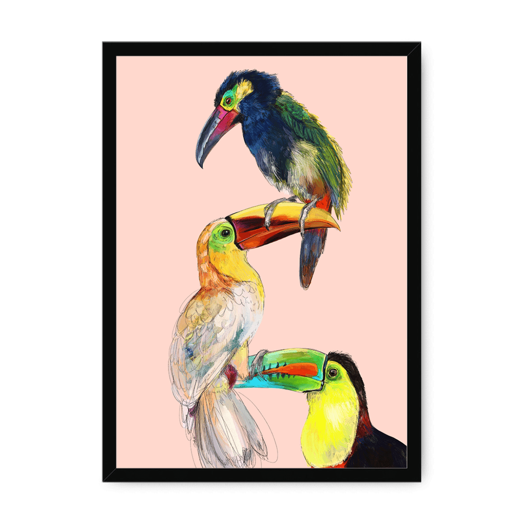 Tower Of Toucans Framed Print The Gathering A3 (297 X 420 mm) / Black / No Mount (All Art) Framed Print