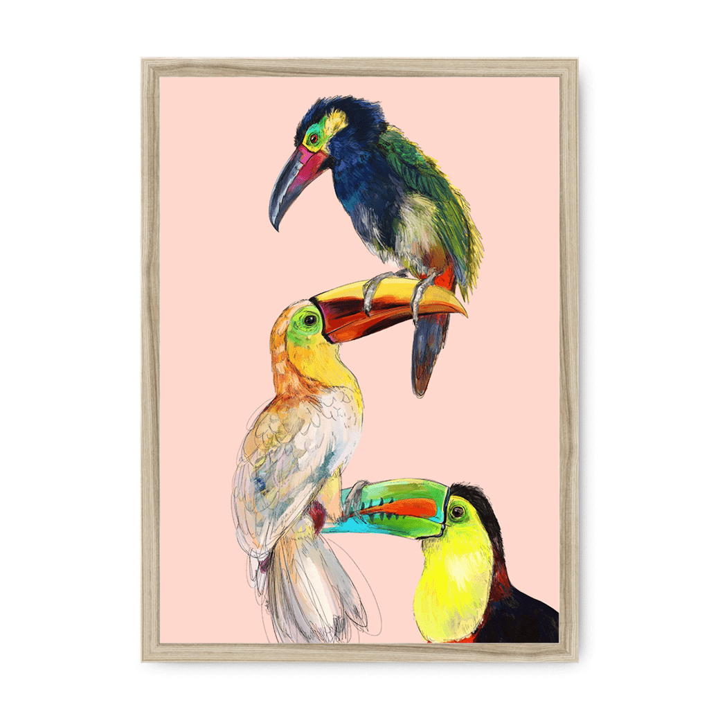 Tower Of Toucans Framed Print The Gathering A3 (297 X 420 mm) / Natural / No Mount (All Art) Framed Print