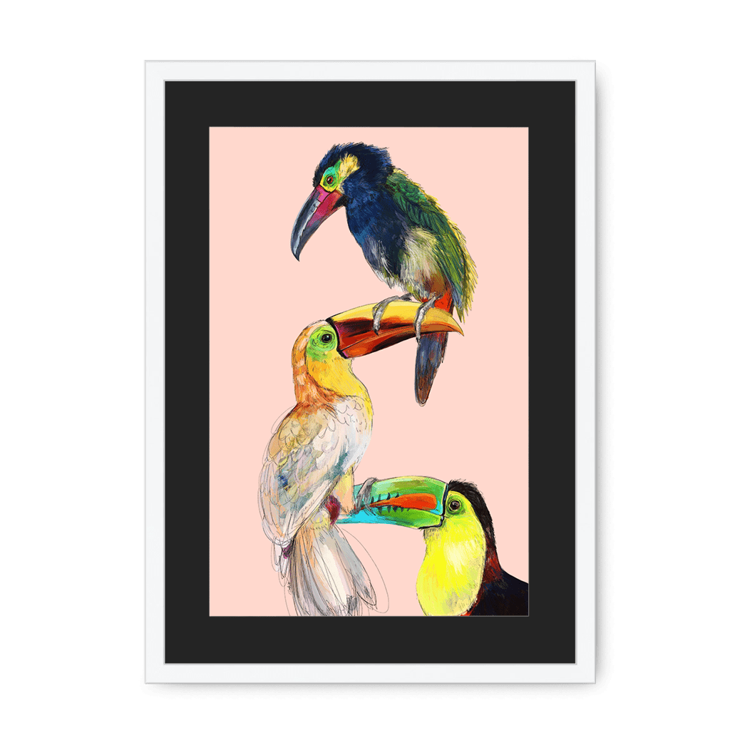 Tower Of Toucans Framed Print The Gathering A3 (297 X 420 mm) / White / Black Mount Framed Print
