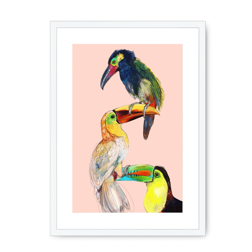 Tower Of Toucans Framed Print The Gathering A3 (297 X 420 mm) / White / White Mount Framed Print
