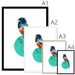 Blue Crowned Trogon Framed Print Drippy Birds Framed Print