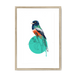 Blue Crowned Trogon Framed Print Drippy Birds A3 (297 X 420 mm) / Natural / White Mount Framed Print
