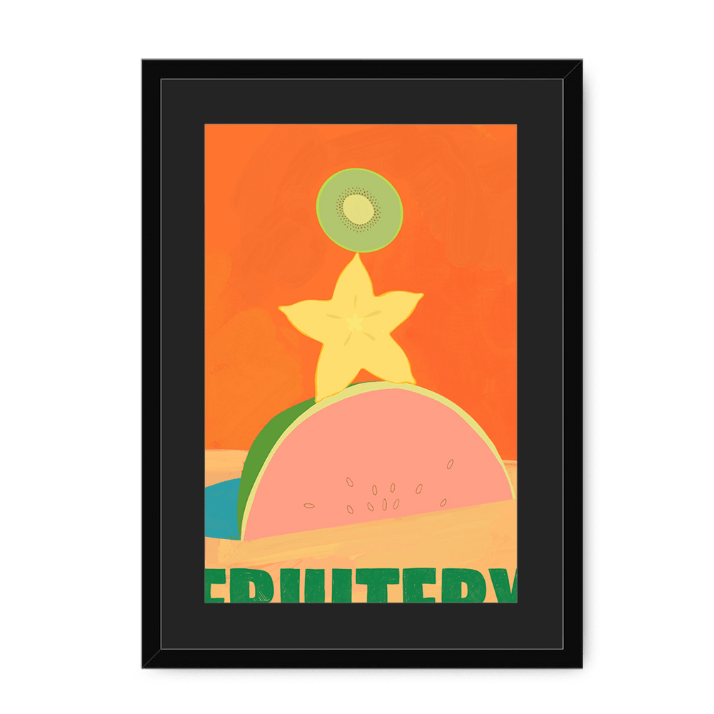 Fruitery Totem Green Framed Print Intercontinental Fruitery A3 (297 X 420 mm) / Black / Black Mount Framed Print