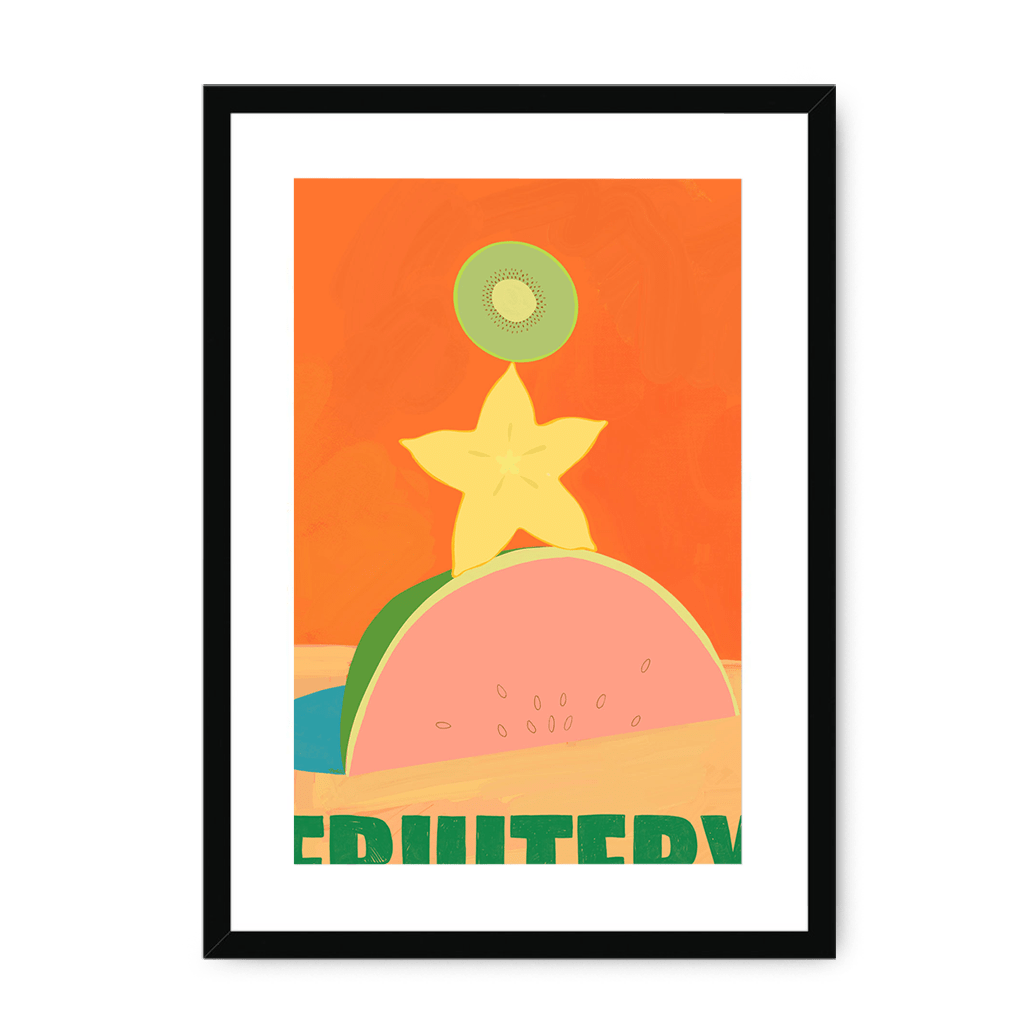 Fruitery Totem Green Framed Print Intercontinental Fruitery A3 (297 X 420 mm) / Black / White Mount Framed Print