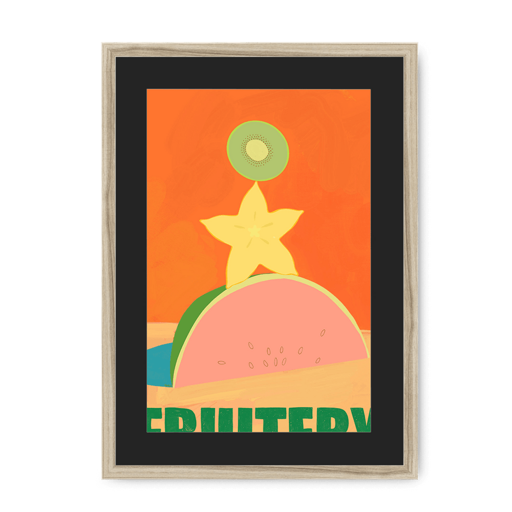 Fruitery Totem Green Framed Print Intercontinental Fruitery A3 (297 X 420 mm) / Natural / Black Mount Framed Print