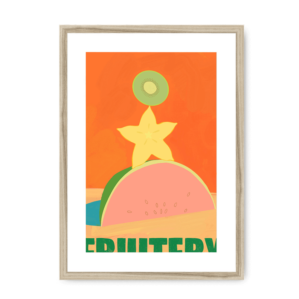 Fruitery Totem Green Framed Print Intercontinental Fruitery A3 (297 X 420 mm) / Natural / White Mount Framed Print