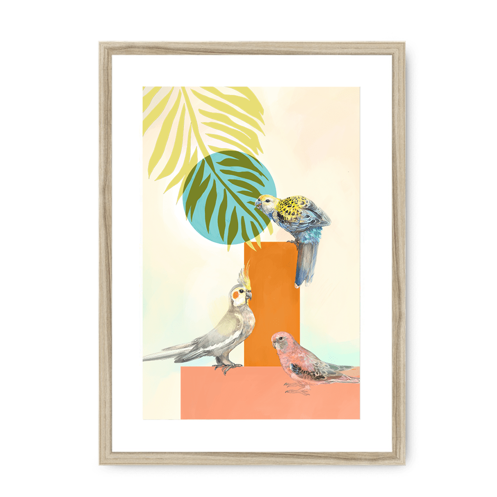 Tropical Pals Framed Print The Gathering A3 (297 X 420 mm) / Natural / White Mount Framed Print