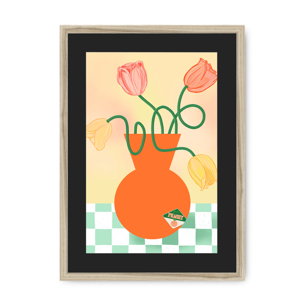Tulips In Orange Framed Print Happy Stems A3 (297 X 420 mm) / Natural / Black Mount Framed Print