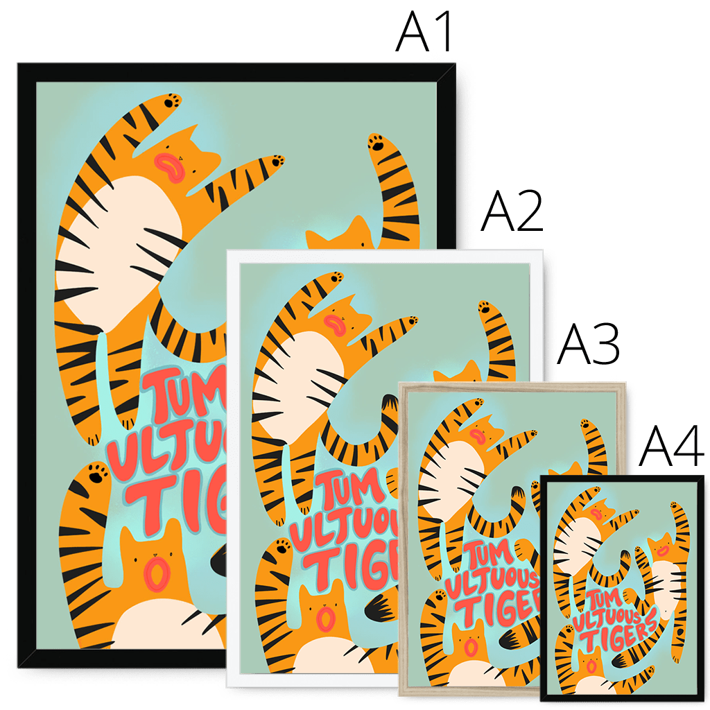 Tumultuous Tigers Framed Print Food Fur & Feathers Framed Print