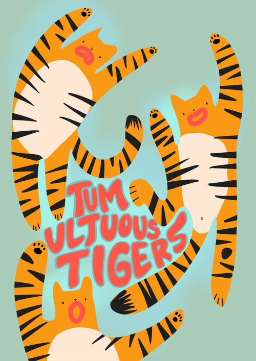 Tumultuous Tigers Matte Art Print Food Fur & Feathers Art Print