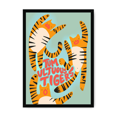 Tumultuous Tigers Framed Print Food Fur & Feathers A3 (297 X 420 mm) / Black / No Mount (All Art) Framed Print