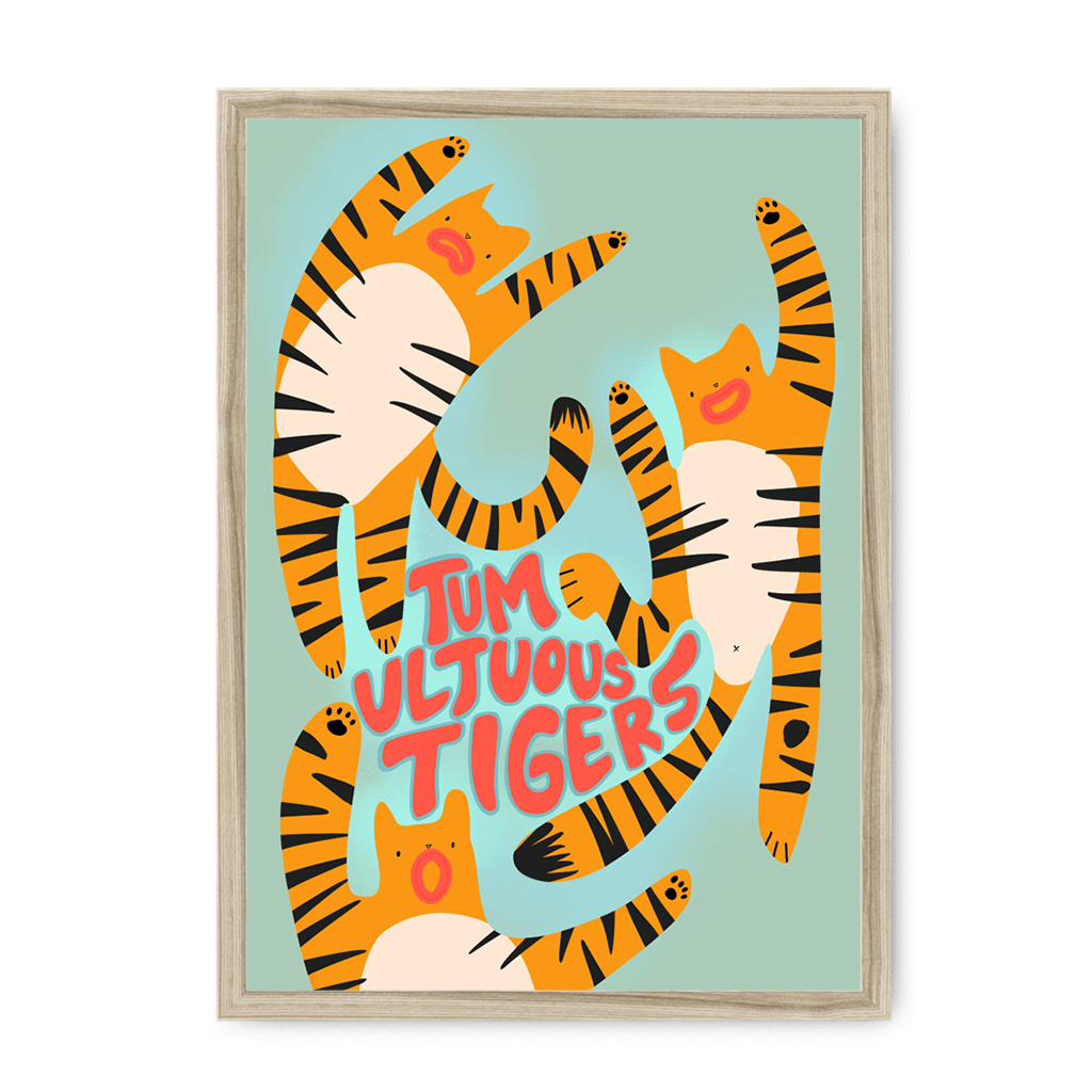 Tumultuous Tigers Framed Print Food Fur & Feathers A3 (297 X 420 mm) / Natural / No Mount (All Art) Framed Print
