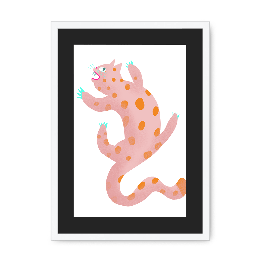 Up The Walls Framed Print 4 Cats Of The Quarantine A3 (297 X 420 mm) / White / Black Mount Framed Print