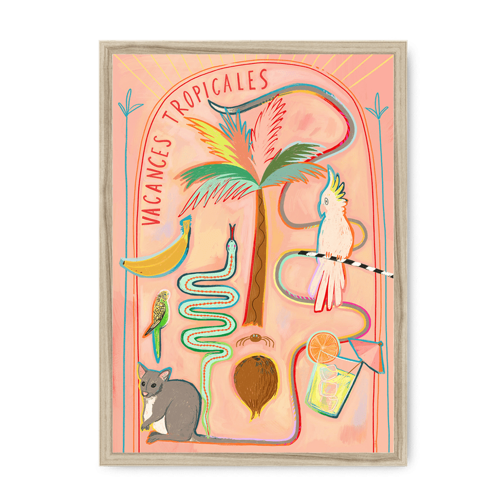 Vacances Tropicales Framed Print Aventures Des Créatures A3 (297 X 420 mm) / Natural / No Mount (All Art) Framed Print