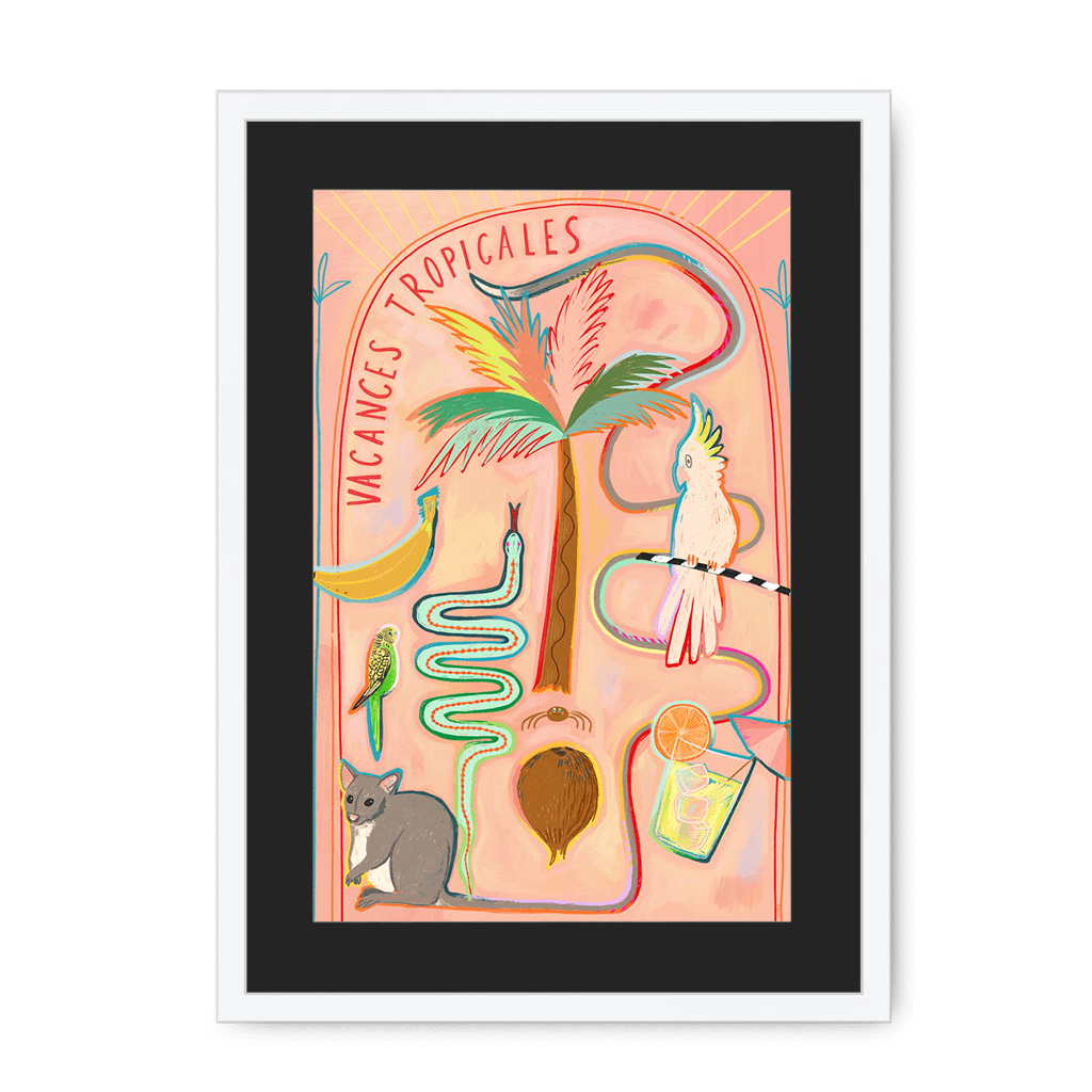 Vacances Tropicales Framed Print Aventures Des Créatures A3 (297 X 420 mm) / White / Black Mount Framed Print