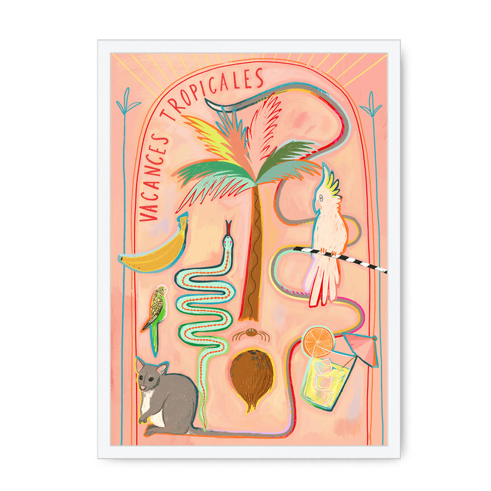 Vacances Tropicales Framed Print Aventures Des Créatures A3 (297 X 420 mm) / White / No Mount (All Art) Framed Print