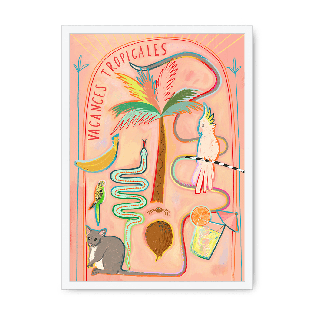 Vacances Tropicales Framed Print Aventures Des Créatures A3 (297 X 420 mm) / White / No Mount (All Art) Framed Print