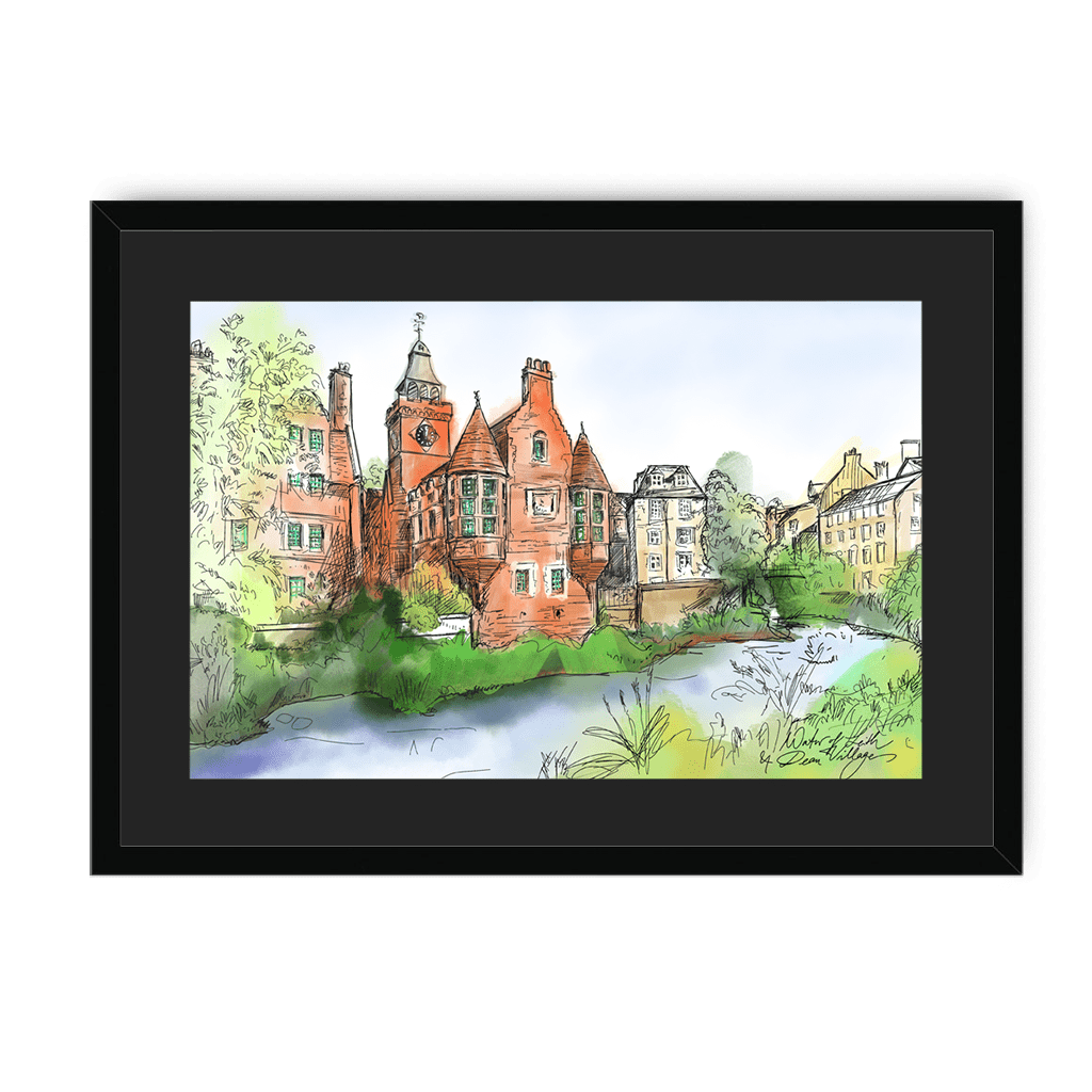 Water Of Leith & Dean Village Framed Print Essential Edinburgh A3 (297 X 420 mm) / Black / Black Mount Framed Print