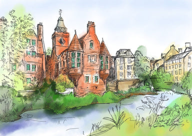 Water Of Leith & Dean Village Matte Art Print Essential Edinburgh Art Print