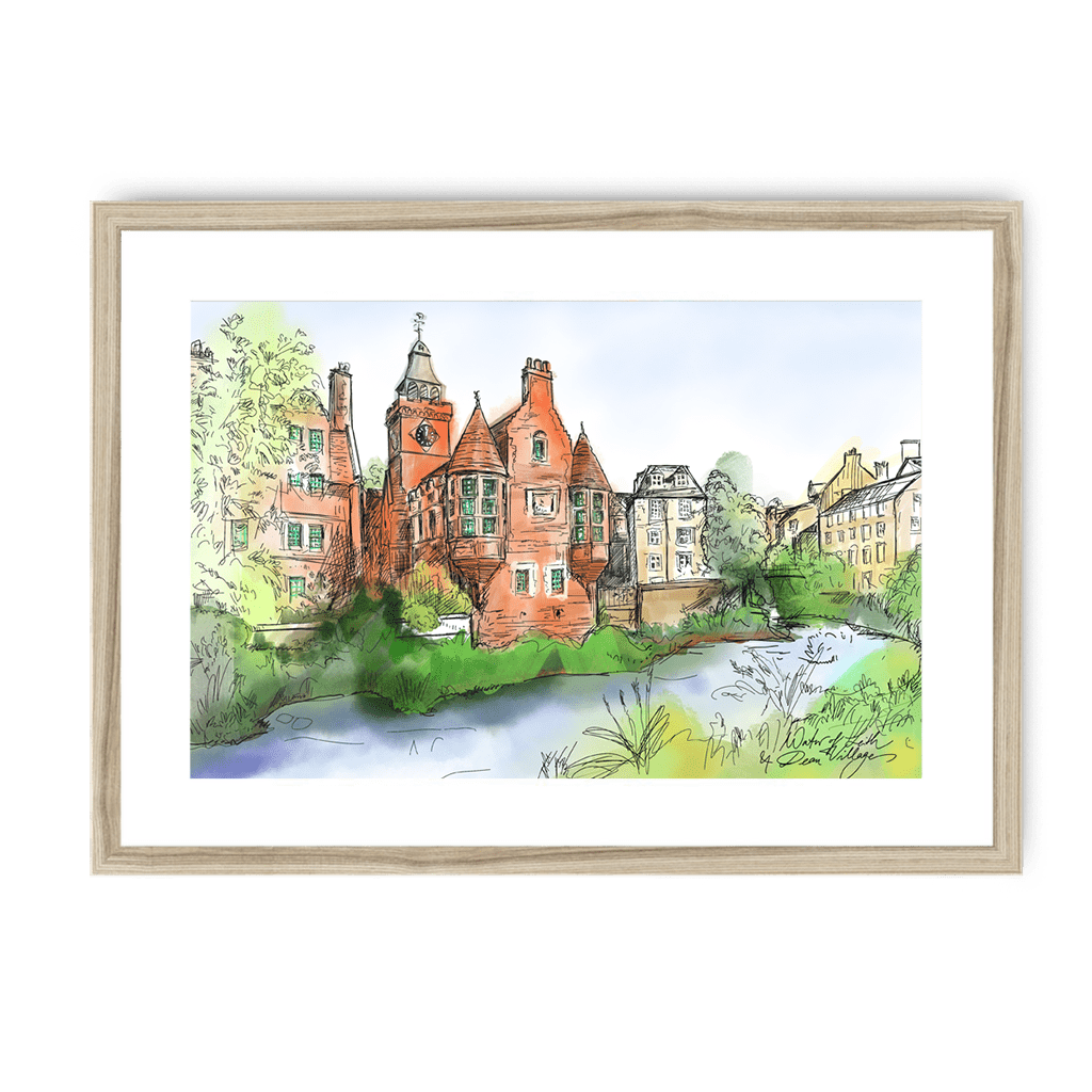 Water Of Leith & Dean Village Framed Print Essential Edinburgh A3 (297 X 420 mm) / Natural / White Mount Framed Print