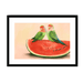 Watermelon Lovebirds Framed Print The Gathering A3 (297 X 420 mm) / Black / White Mount Framed Print