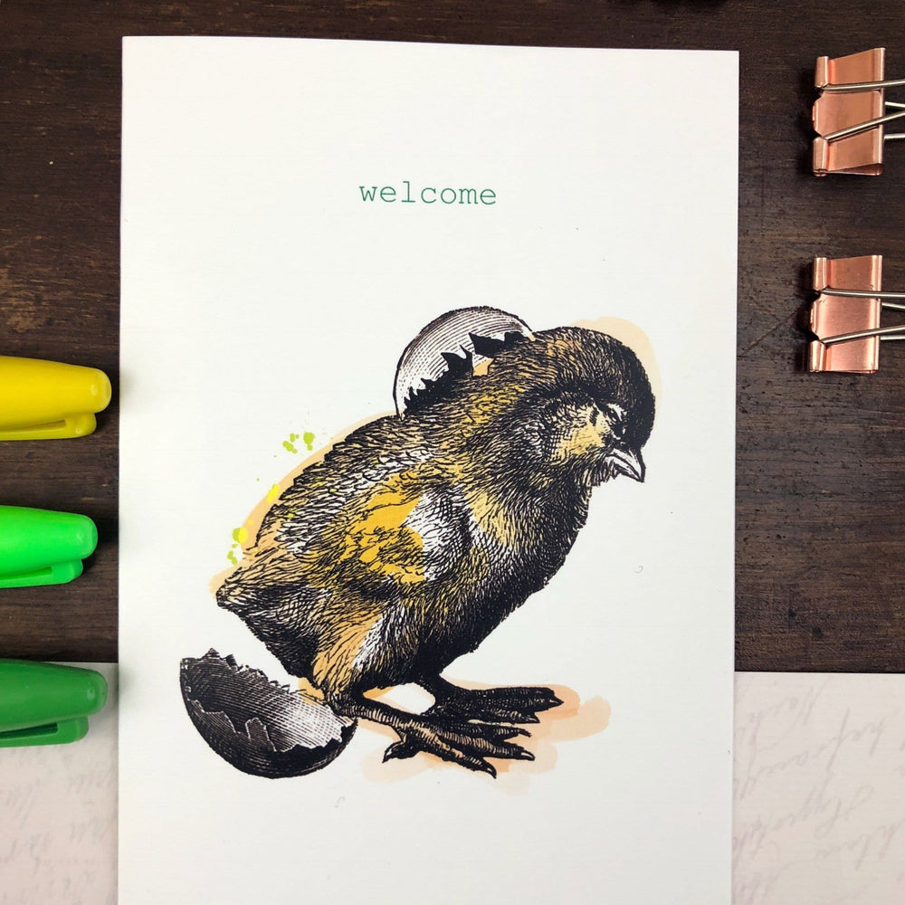 Welcome Chick Greeting Card Telegram Greeting Cards Card