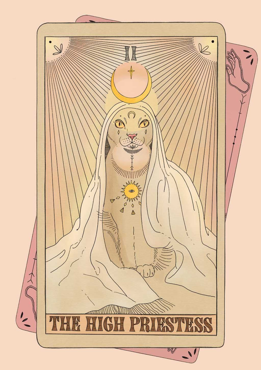 The High Priestess Art Print Tarot Cats Art Print