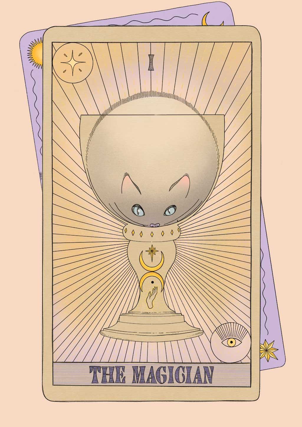 The Magician Art Print Tarot Cats Art Print