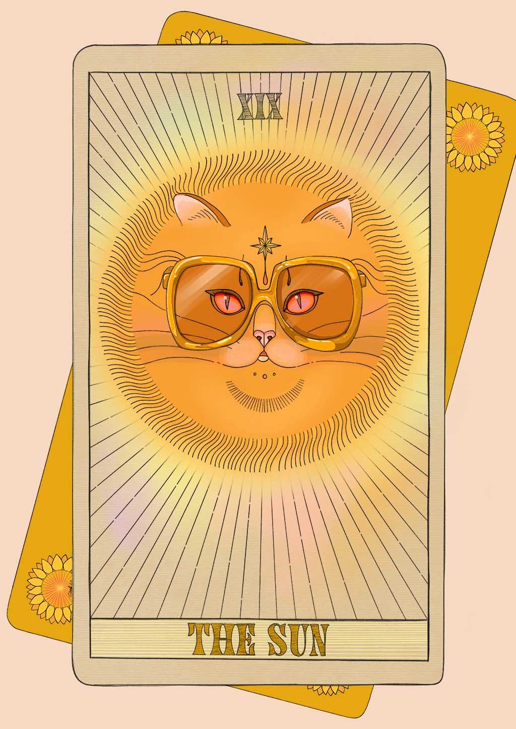 The Sun Art Print Tarot Cats Art Print