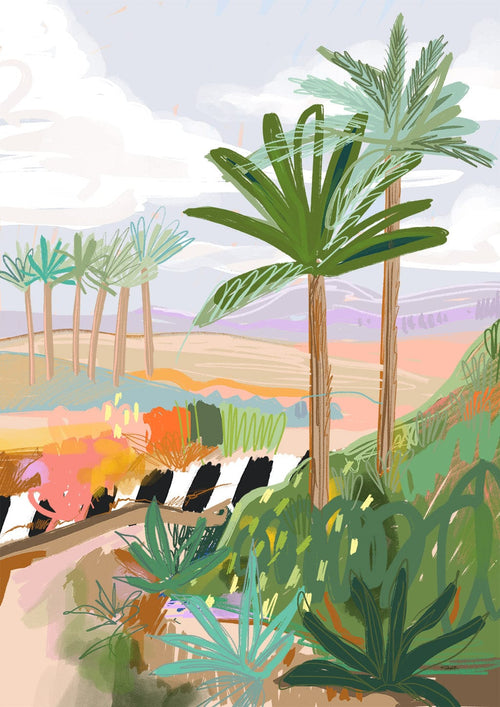 Morning Walk Giclée Art Print Palmy Days Art Print