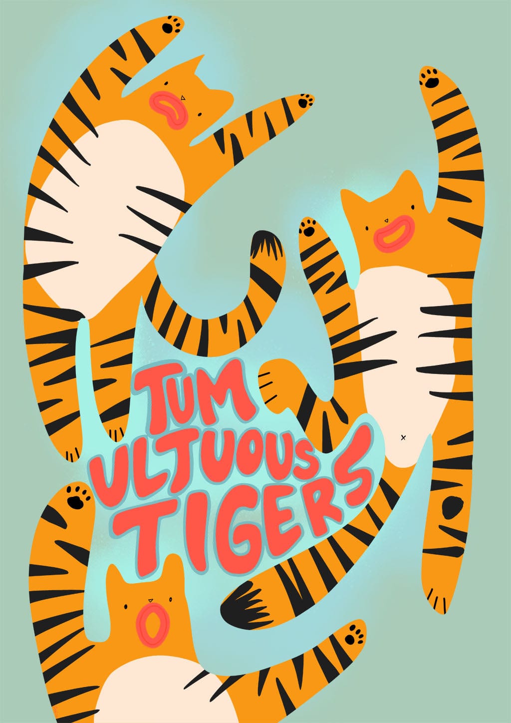 Tumultuous Tigers Matte Art Print Food Fur & Feathers Art Print