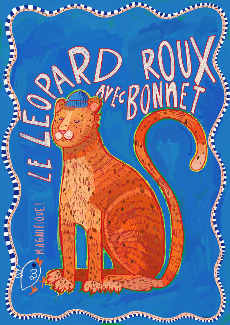 Leopard Roux Art Print